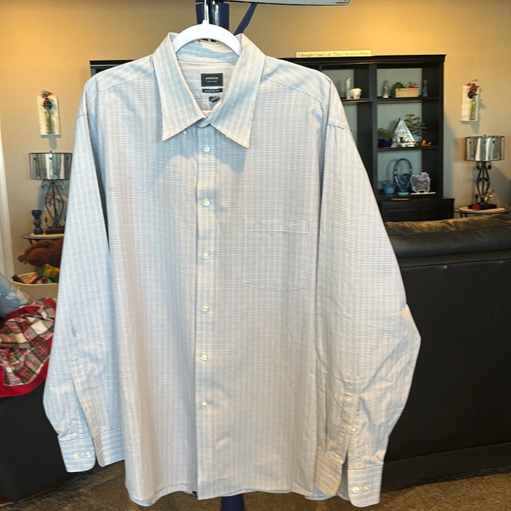 Arrow purple and gray checkered design, long sleeve dress shirt button down. XXL